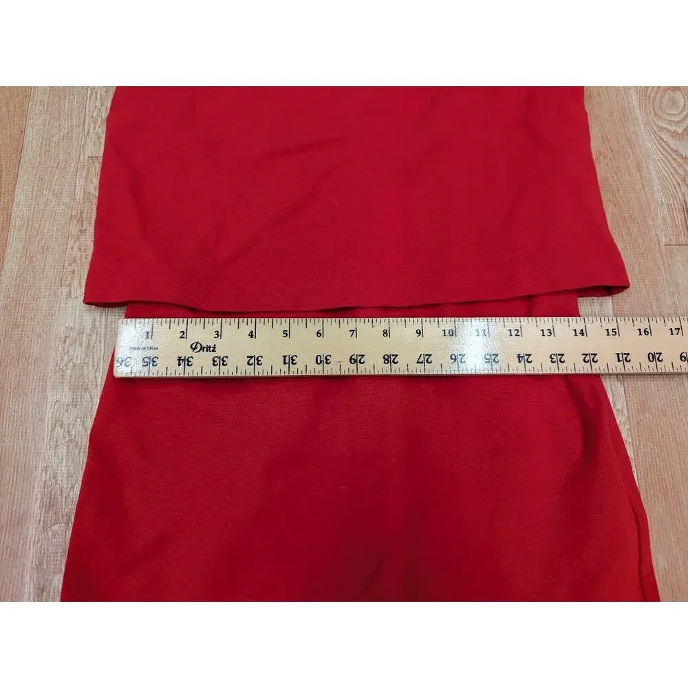 Diane Von Furstenberg Red Sleeveless Faux 2 piece Knee-Lenght Red Dress sz 2 - Picture 4 of 10